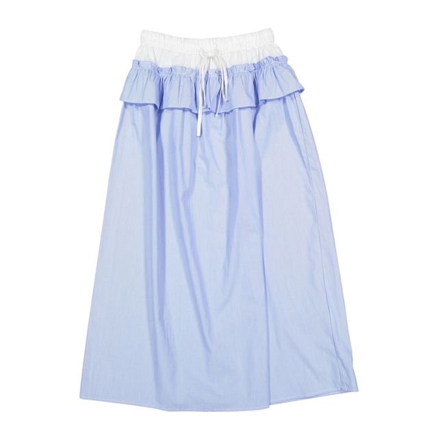 White Drawstring Skirt - White&Stripes - Posh New York