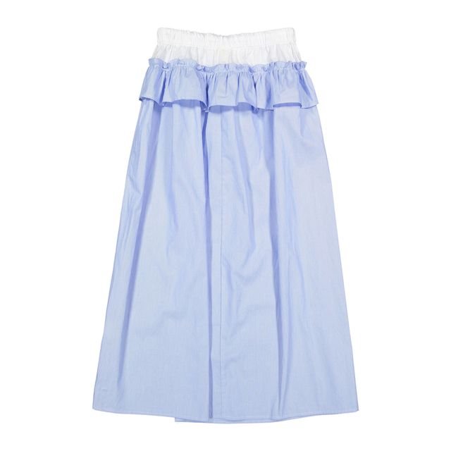 White Drawstring Skirt - White&Stripes - Posh New York