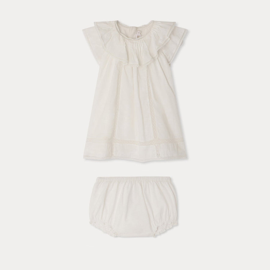 White Eyelet Dress - Blanc Lait 002 - Posh New York