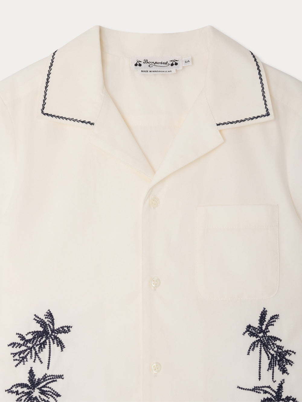 White linen Embriodered Shirt - Upb Blanc Lait 102 - Posh New York