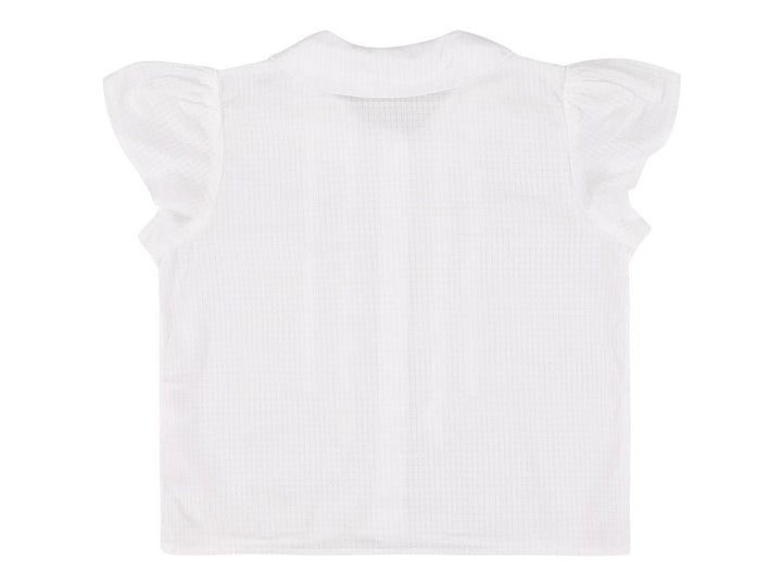 White Ruffle Girls Shirt - White - Posh New York