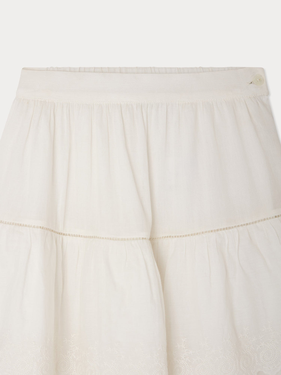 White Ruffle Skirt - Upb Blanc Lait 102 - Posh New York