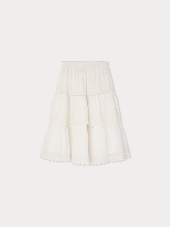 White Ruffle Skirt - Upb Blanc Lait 102 - Posh New York