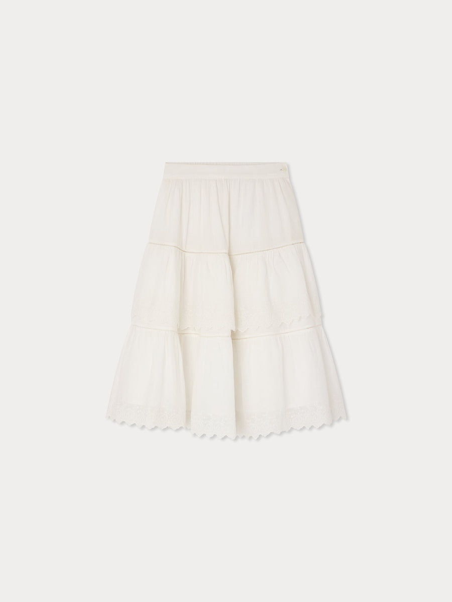 White Ruffle Skirt - Upb Blanc Lait 102 - Posh New York