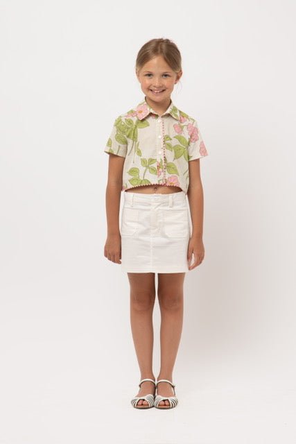 White Skirt W/ Front Pockets - Panna - Posh New York