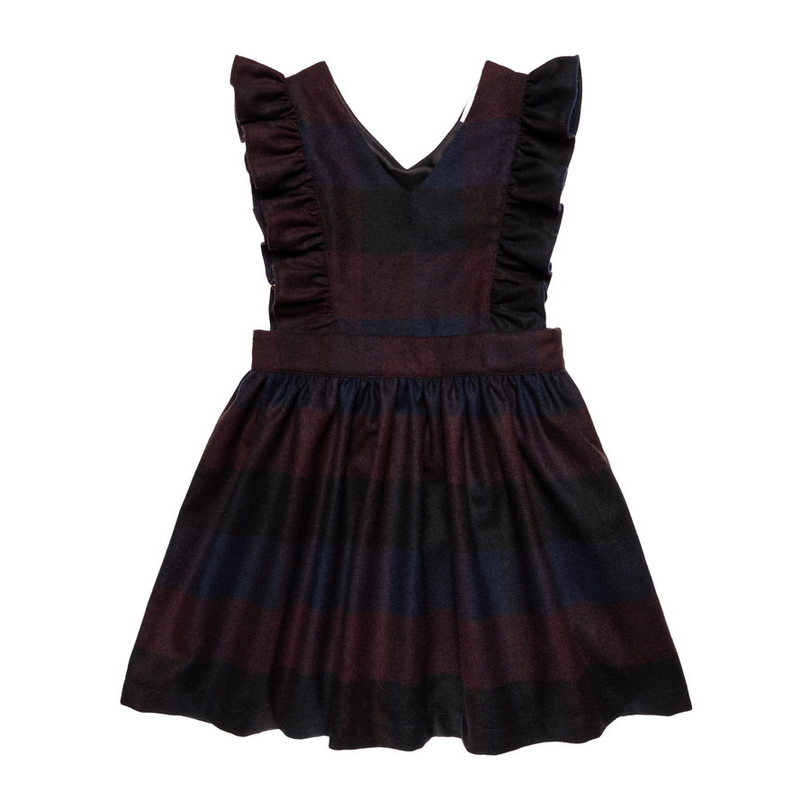 Wool Pinafore Dress Gia - Aubergine - Posh New York