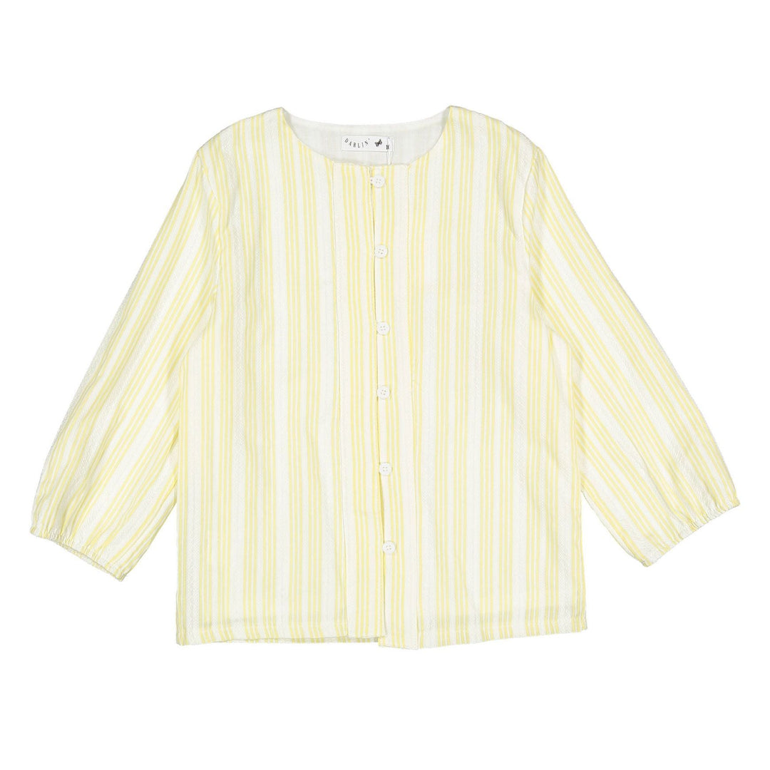 Yellow Lace Striped Top - Yellow - Posh New York