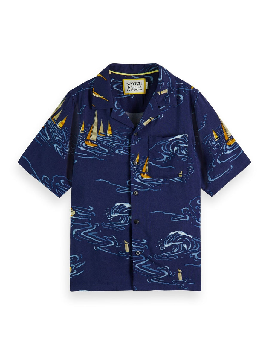 All Over Print Short Sleeve Shirt - Sailboats - Posh New York