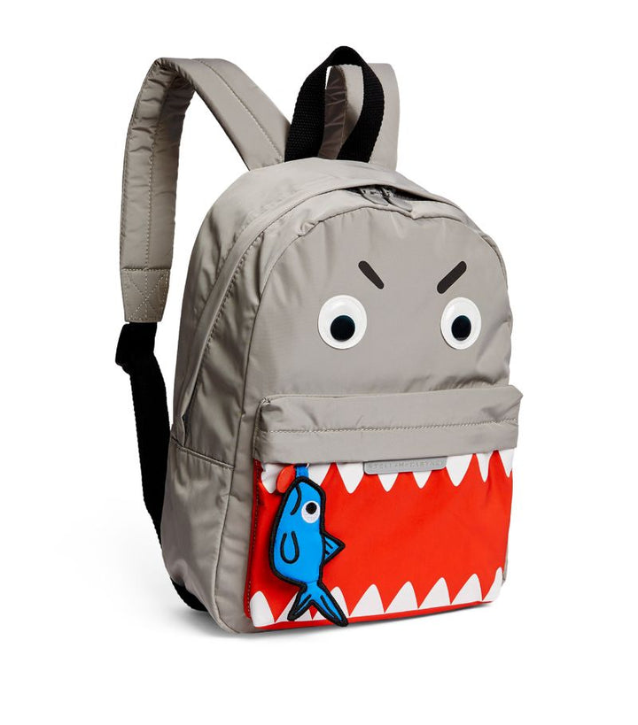 Backpack with Shark Face Print - Grey - Posh New York