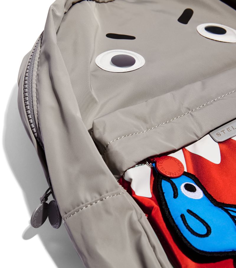 Backpack with Shark Face Print - Grey - Posh New York