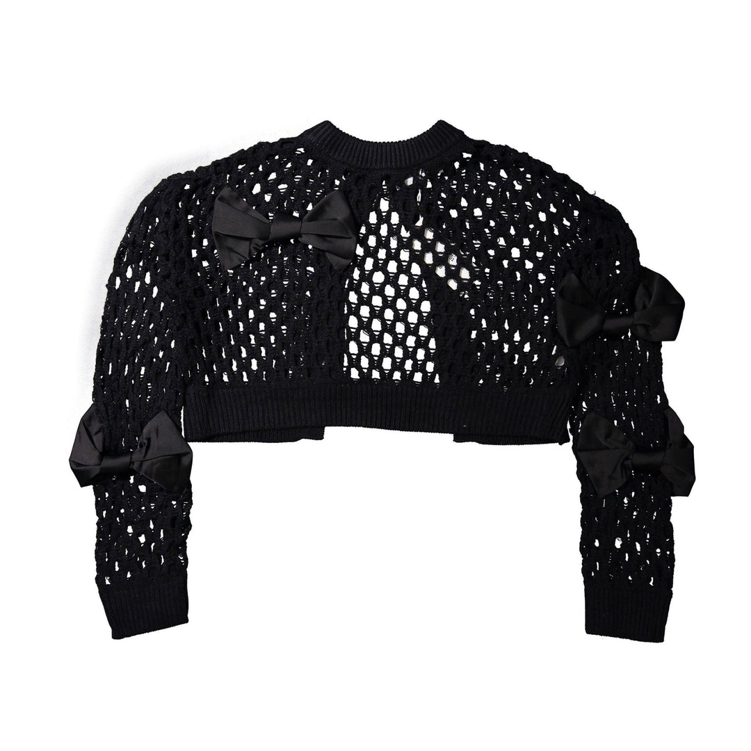 Black Bow Sweater Slip Dress black - Black - Posh New York