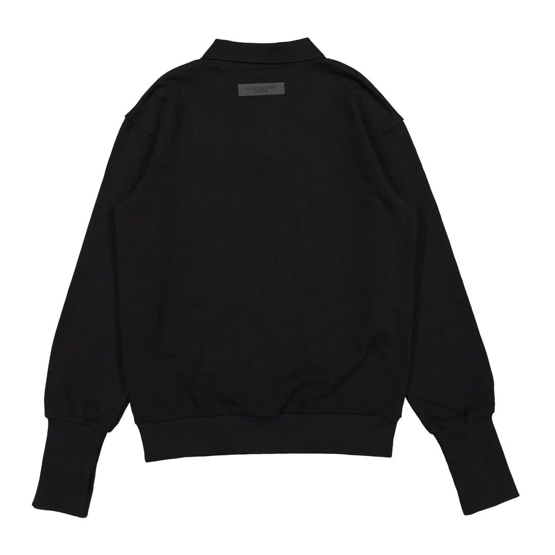 Black Polo Sweatshirt - Black - Posh New York