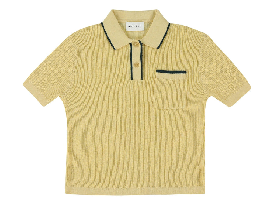 boys knitted polo - HONEY BISCUIT - Posh New York