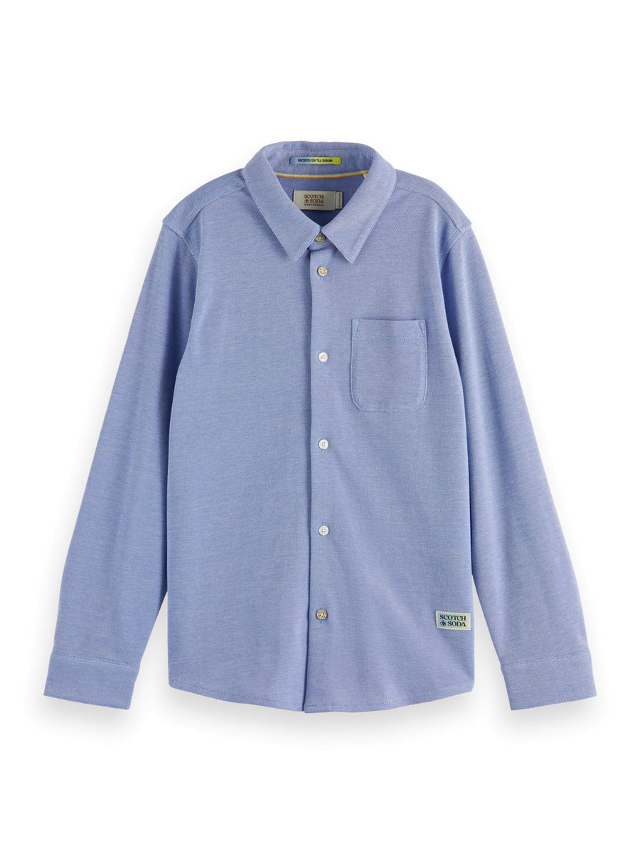 Boys Pique Shirt - 708 Bluebell - Posh New York