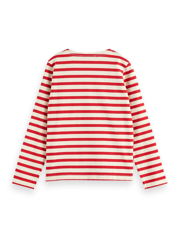 Bretton Stripe Long Sleeve T-Shirt - Anchor Red - Posh New York
