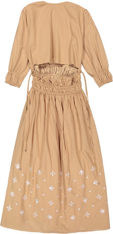 Brown Embroidered Bottom Dress - brown - Posh New York