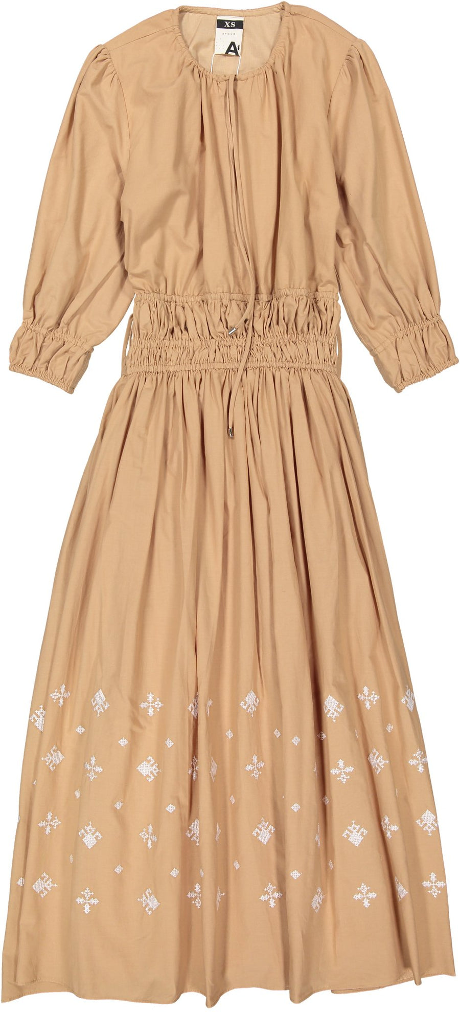 Brown Embroidered Bottom Dress - brown - Posh New York
