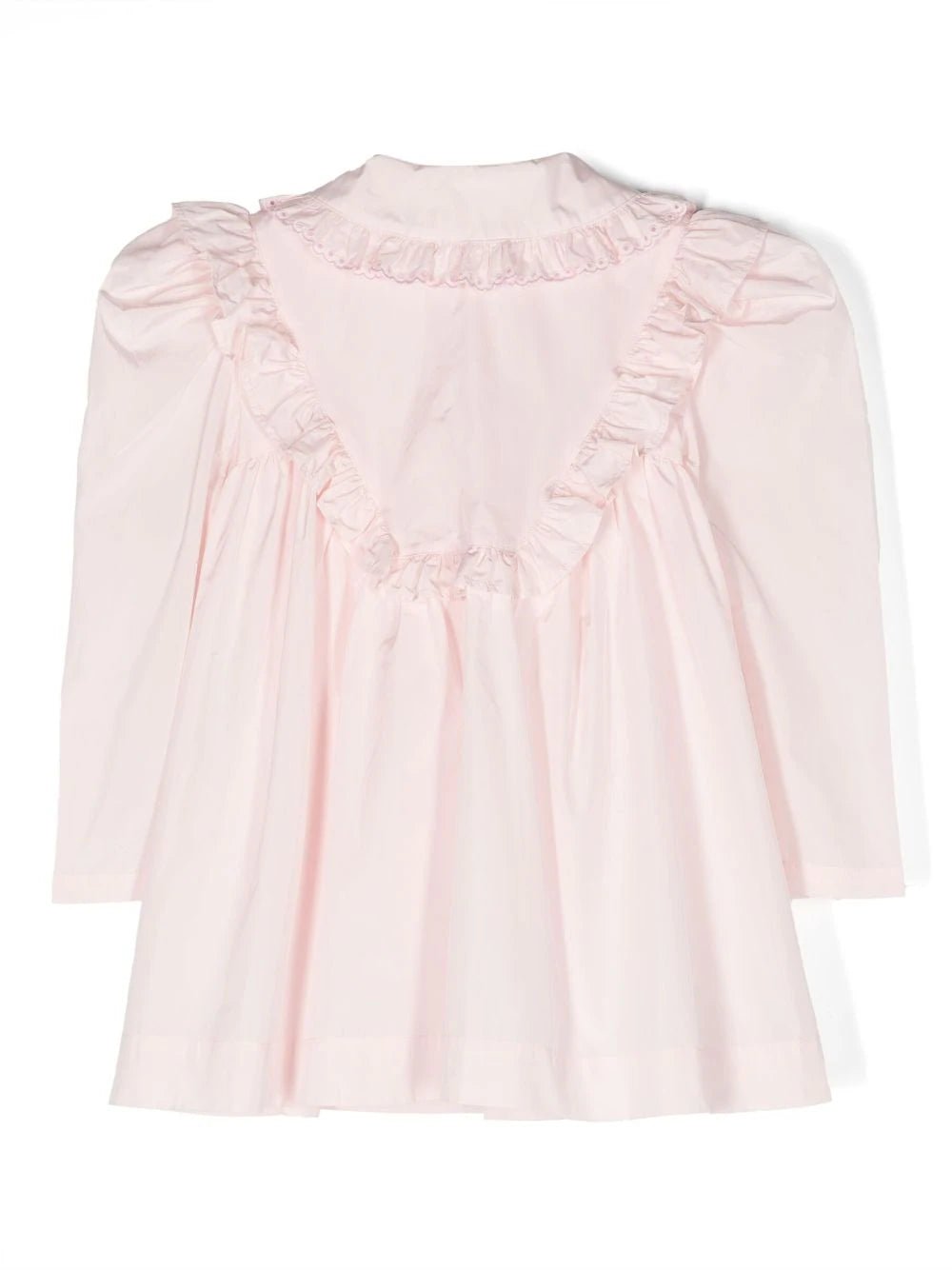 Collared Dress Button With Ruffled Detail - C005 Rose - Posh New York