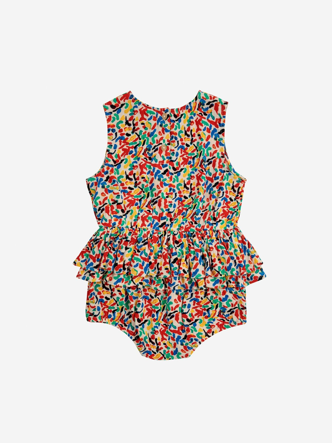 Confetti All Over Ruffle Woven Romper - Multicolor - Posh New York