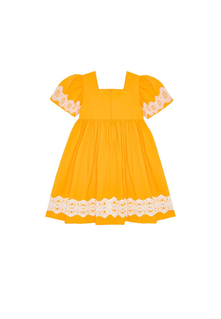 Cotton poplin dress featuring two different contrast lace details - Mango - Posh New York