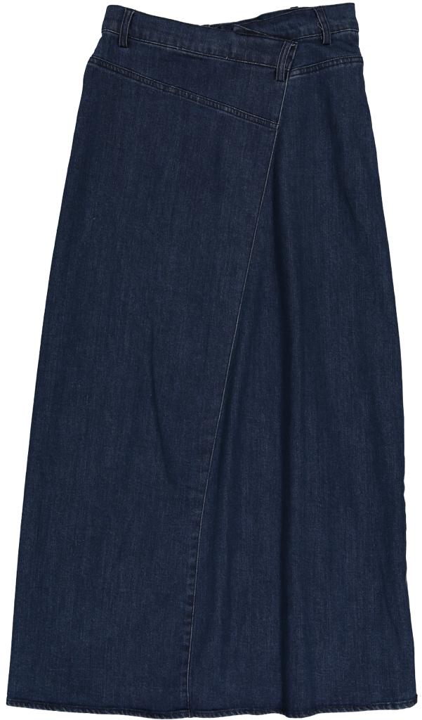 Denim A line Zip Skirt - Navy Blue - Posh New York