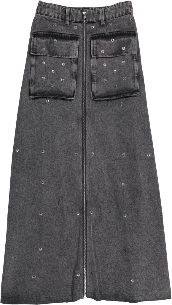 Denim Pocket Maxi Skirt - Denim - Posh New York