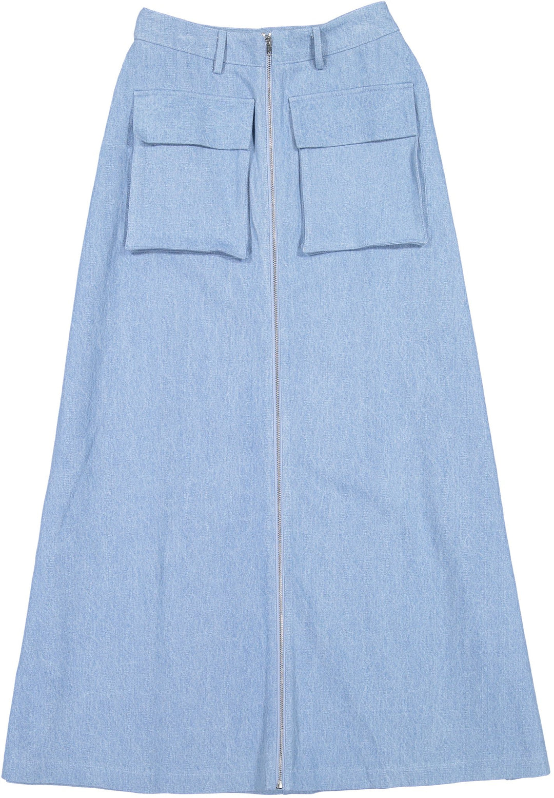 Denim Pocket Maxi Skirt - Light Wash - Posh New York