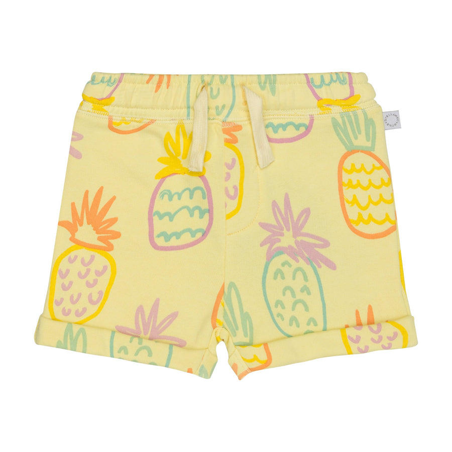 Drawn Pineapples Shorts - Yellow - Posh New York