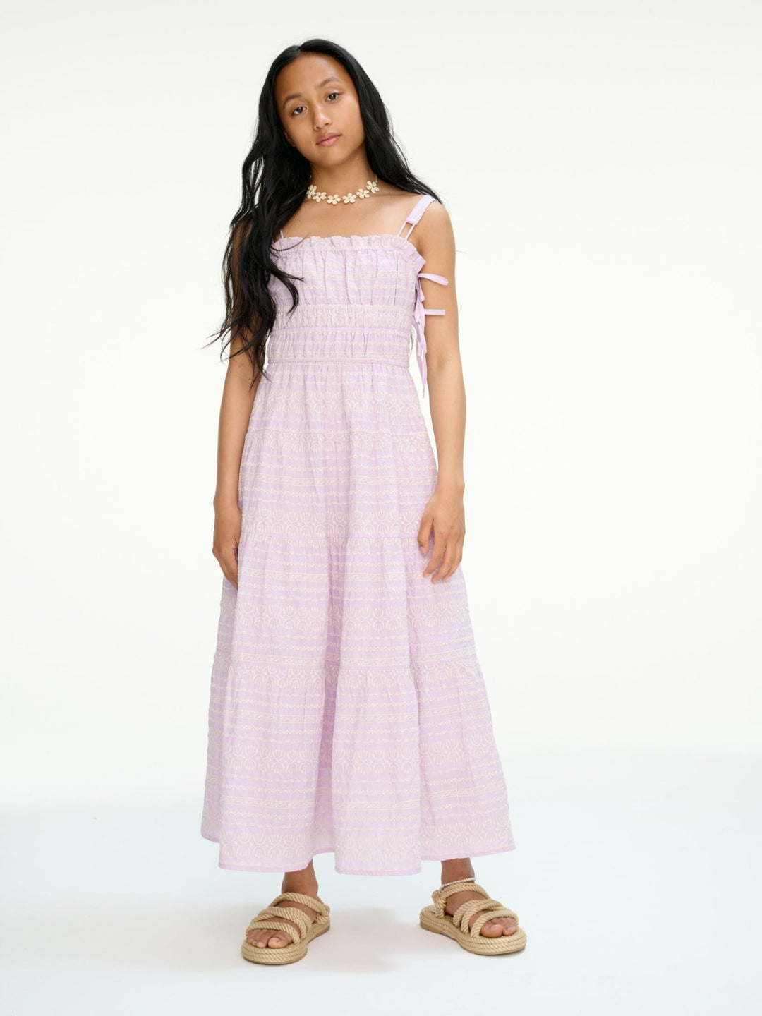 Embroiderde Maxi Dress - Soft Orchid - Posh New York