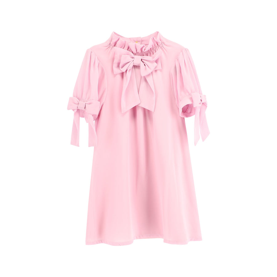 Fernie Bow Trim Dress - Pink - Posh New York