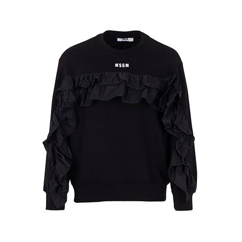 Fleece/Taffeta Sweatshirt - Black - Posh New York