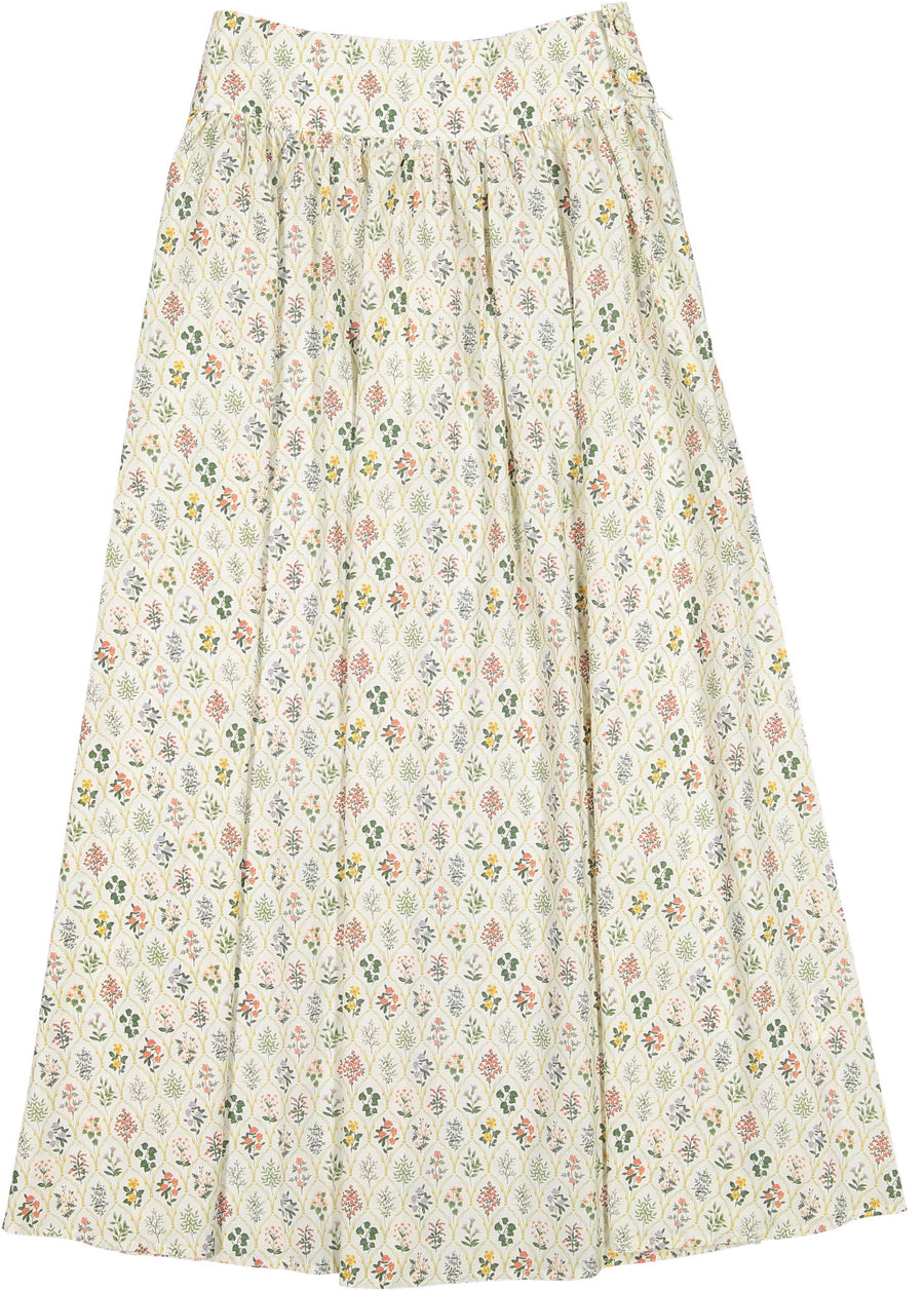 Floral Maxi Skirt - Off White - Posh New York