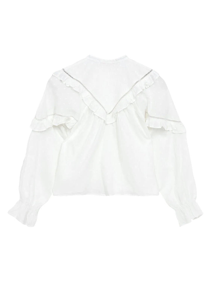 G Velma Ruffle Shirt - 001 Cream - Posh New York