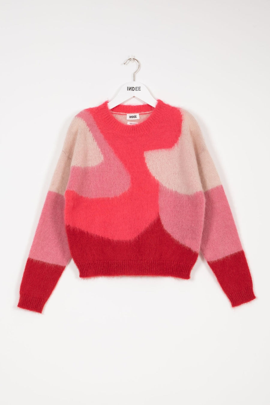 Graphic Mohair Knit Sweater - Rubis Red - Posh New York