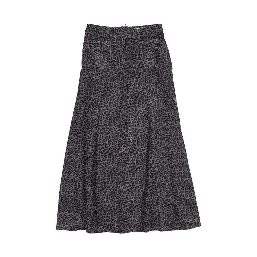 Leopard Print Maxi Skirt - Grey - Posh New York