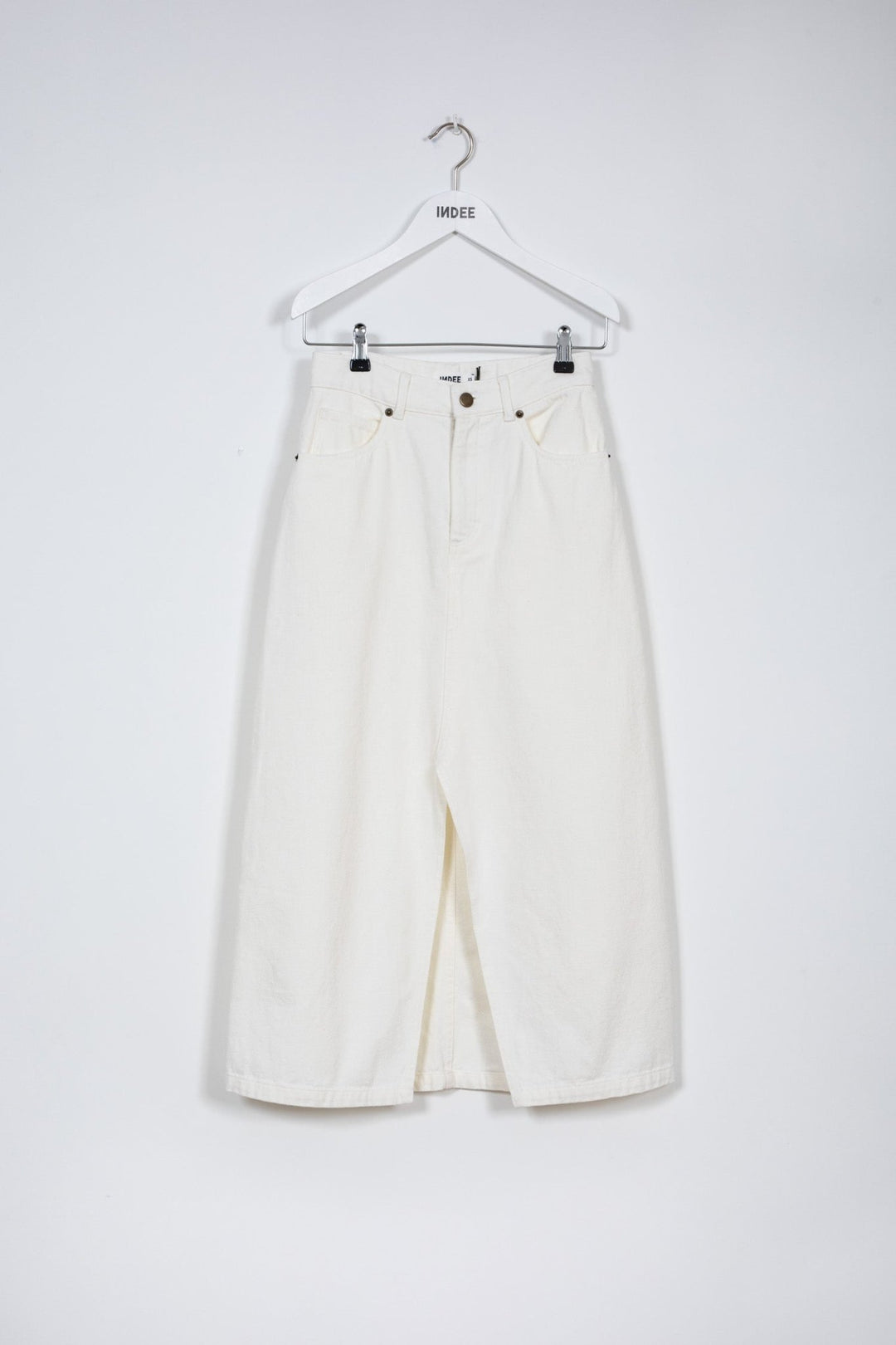 Long Skirt with Front Split - Off White - Posh New York