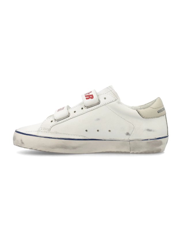 Old School Leather Upper Star and Heel - White/Blue/Sand - Posh New York