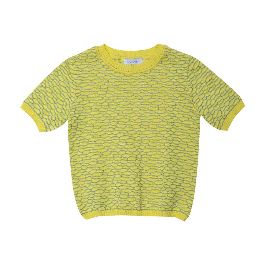 Pima Cotton Knit Top Peppbles - Yellow - Posh New York