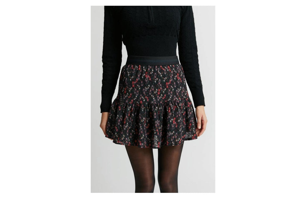 Printed Short Skirt - Black - Posh New York