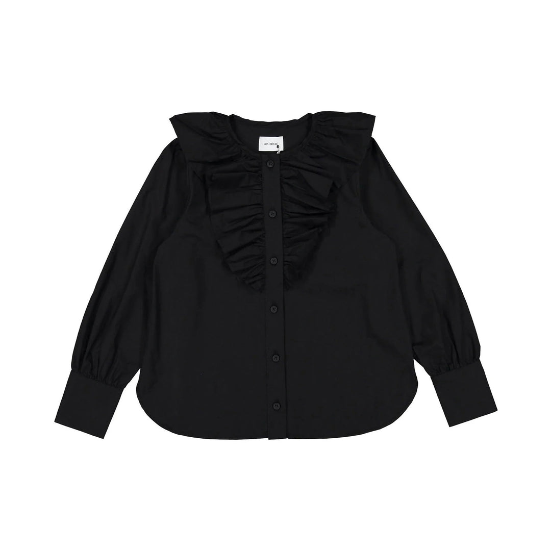 Ruffle blouse - Black - Posh New York