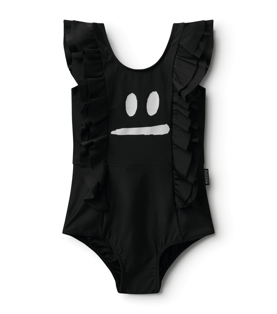 Ruffled Smirk Swimsuit - Black - Posh New York