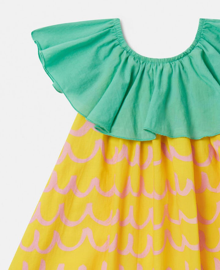 Sleeveless Pineapple Waves Dress - Yellow - Posh New York