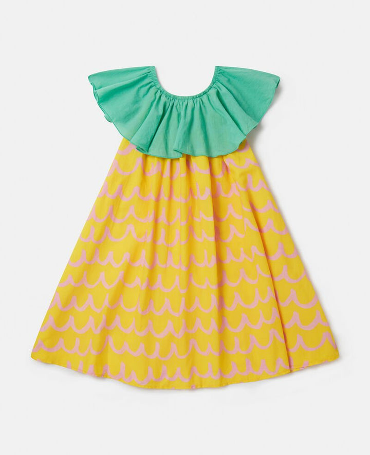 Sleeveless Pineapple Waves Dress - Yellow - Posh New York