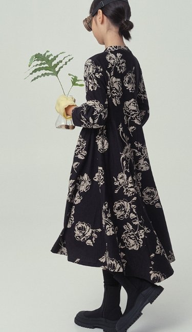 Soft Bloom Dress - Black/cream flower - Posh New York