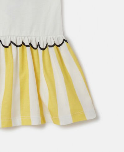 SS Jersey Dress with Lemonade Stand Print - White - Posh New York