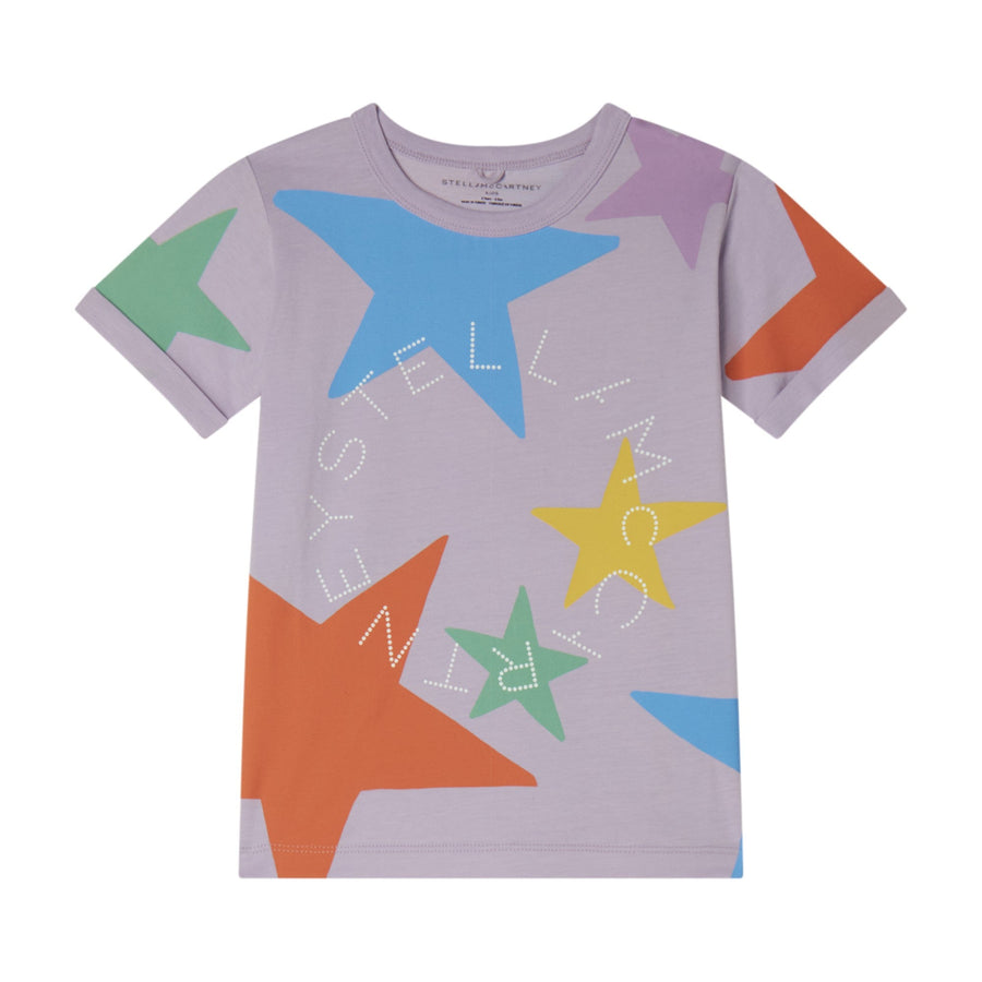 SS Multicolor Stars Tee with Dotty Logo Disc - Purple - Posh New York