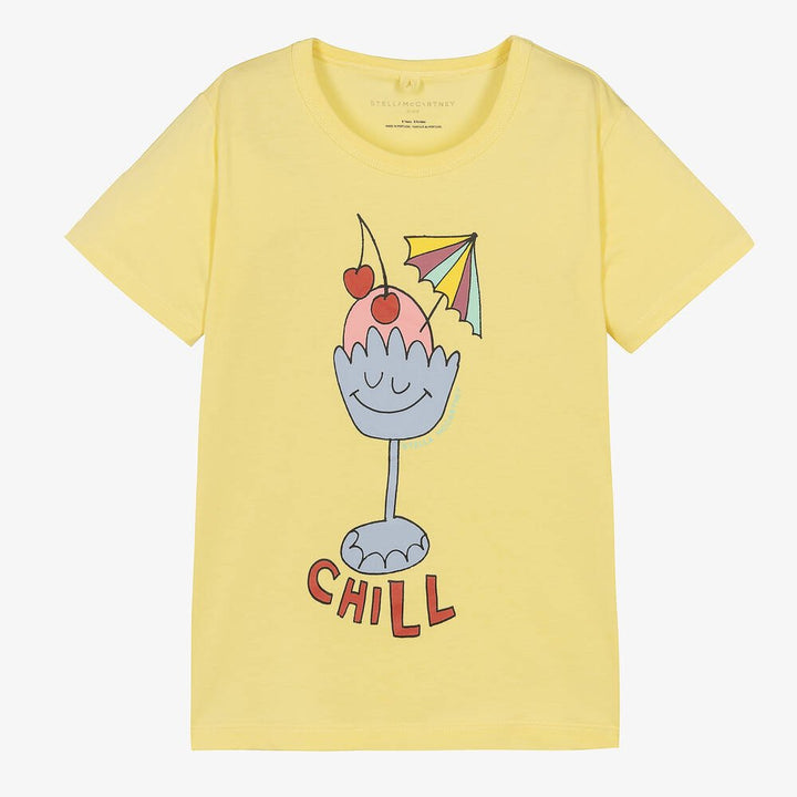 SS Tee with Chill Cocktail Print - Yellow - Posh New York