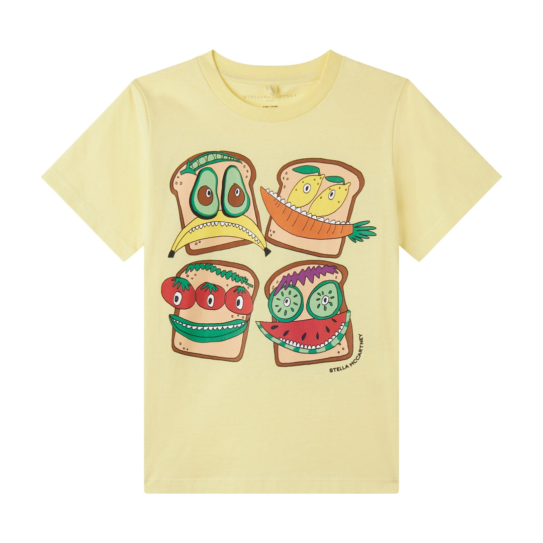 SS Tee with Four Sandwiches Print - Yellow - Posh New York