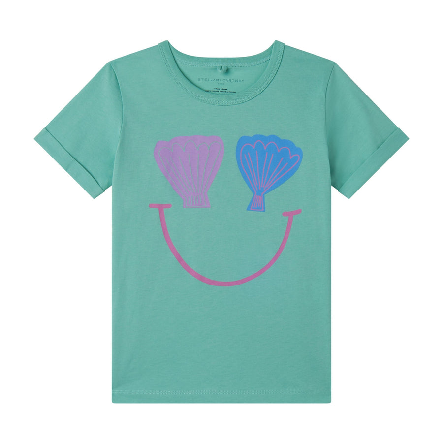 SS Tee with Shell Face Print - Green - Posh New York