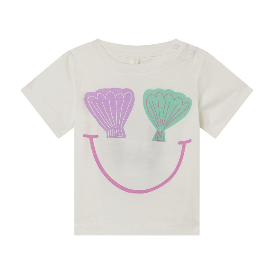 SS Tee with Shell Face Print - White - Posh New York